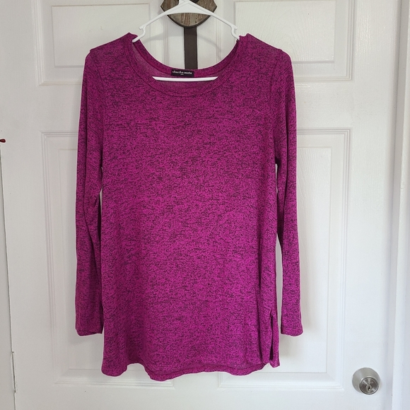 Cha Cha Vente Woman's Long Sleeve Blouse, Size: PM Color: Purple - Picture 3 of 14